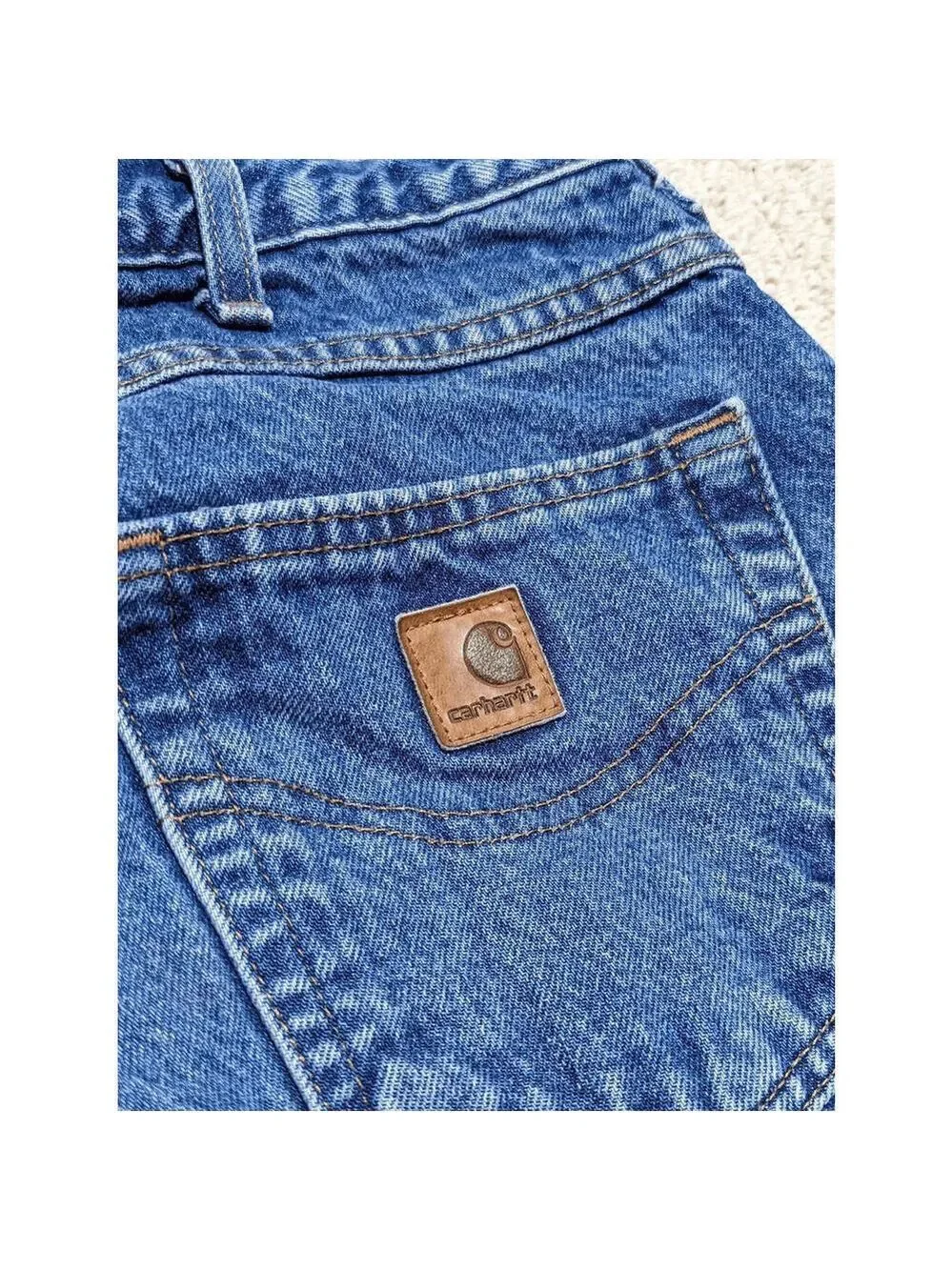 Carhartt Men's Blue Wash Mid-Rise Flannel Lined Jeans Size 38/30
